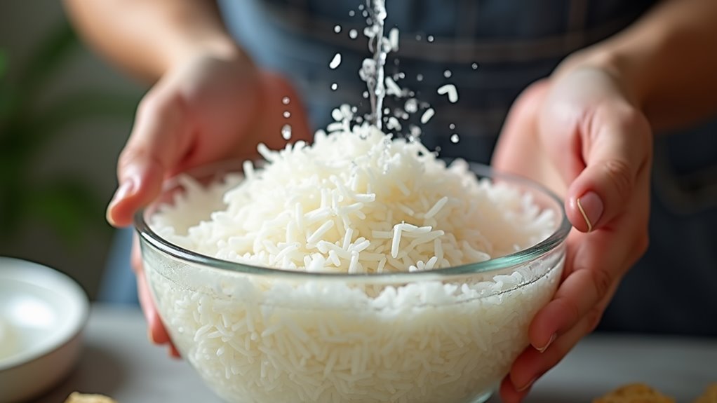 rinse and soak rice