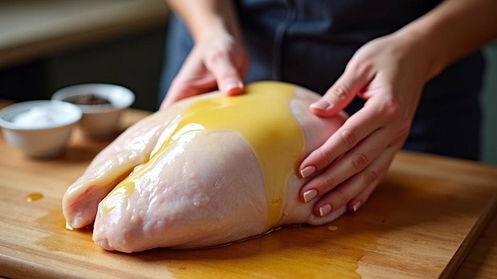 rub surface with olive oil