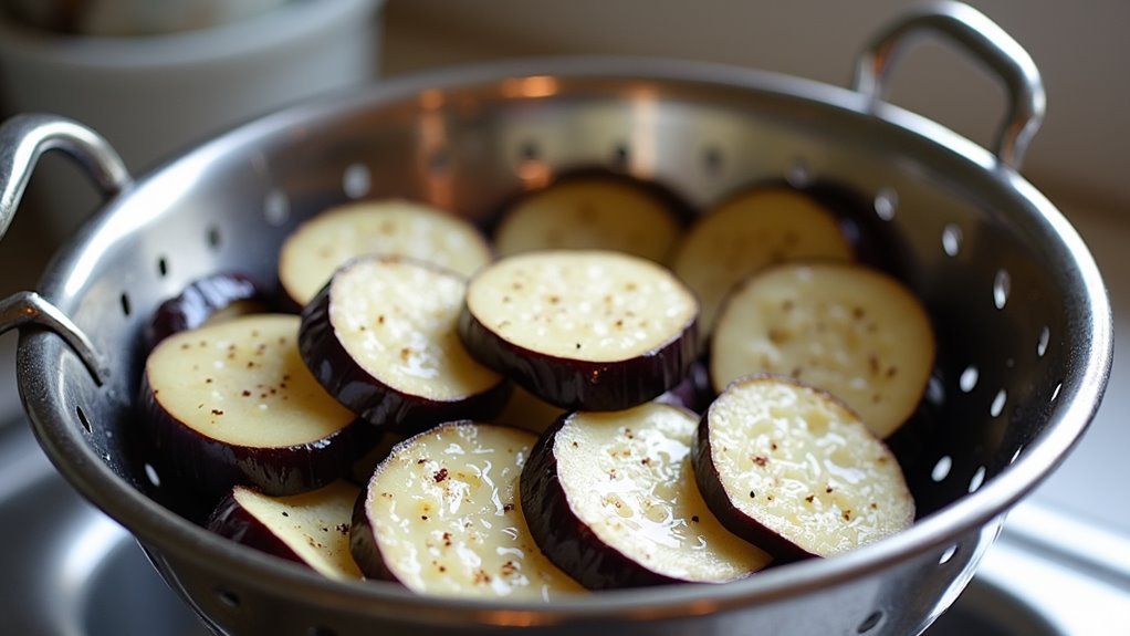 salt and drain eggplant
