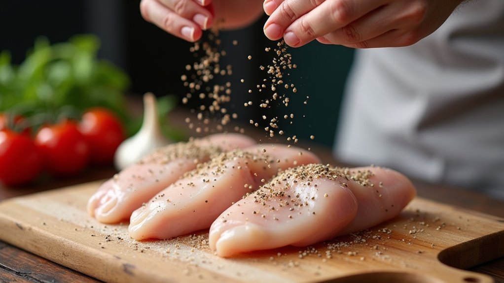 salt the chicken evenly