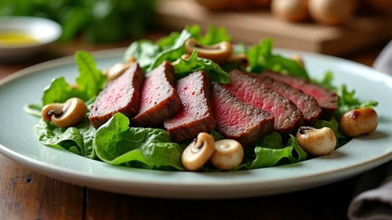 satisfying mushroom steak salad
