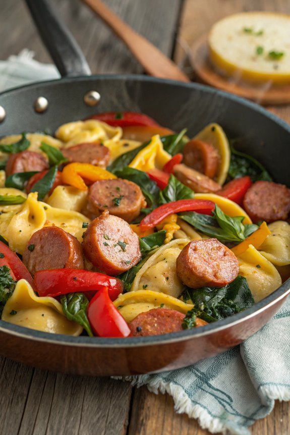 sausage and veggie tortellini