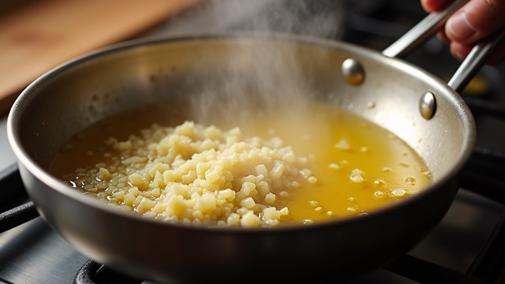 saut garlic until fragrant