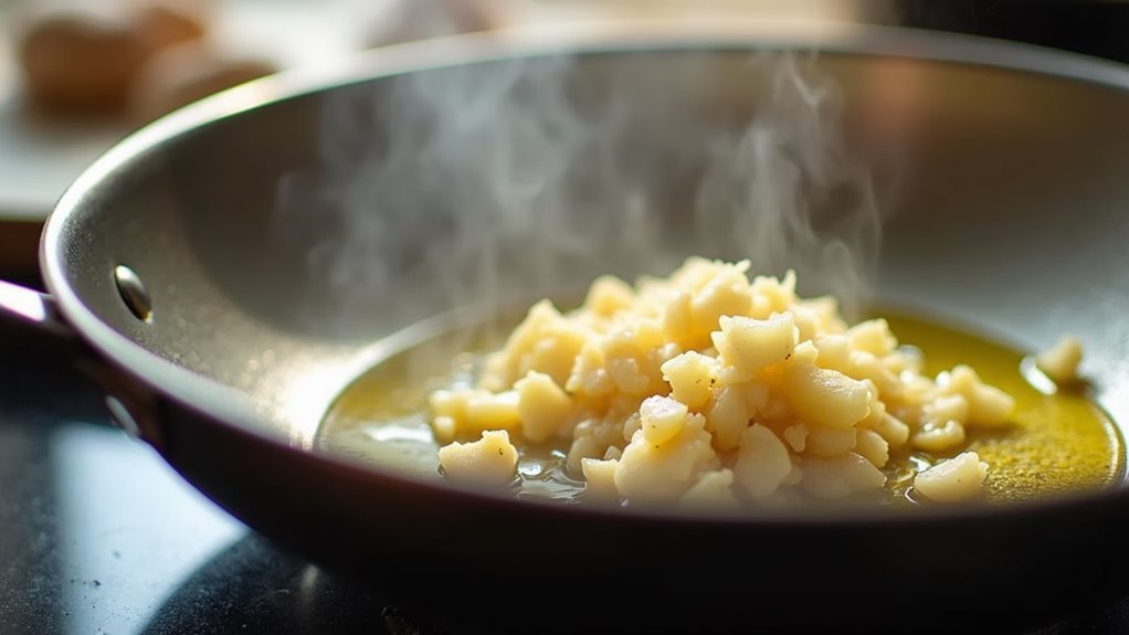 saut garlic until fragrant