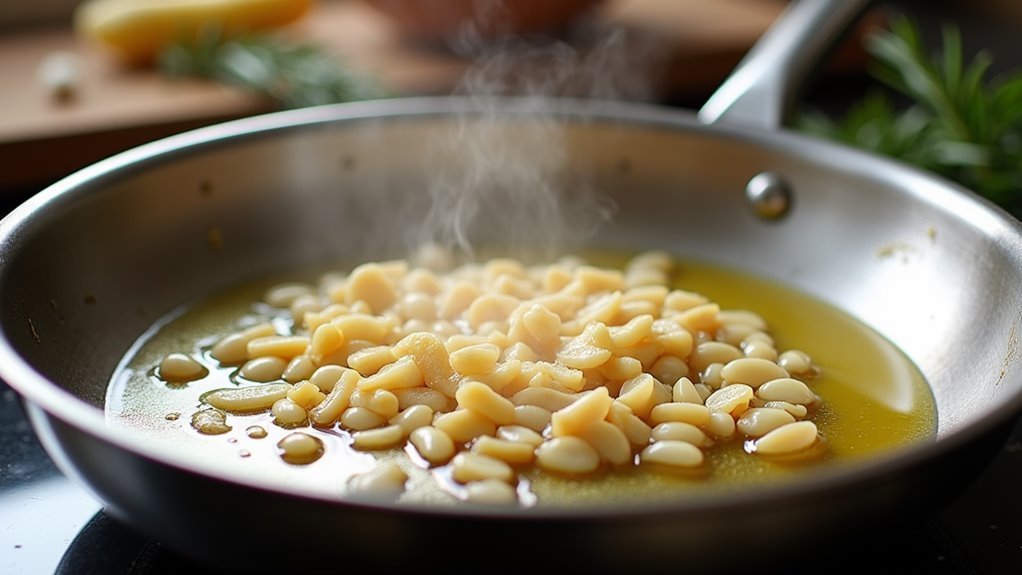 saut garlic until fragrant