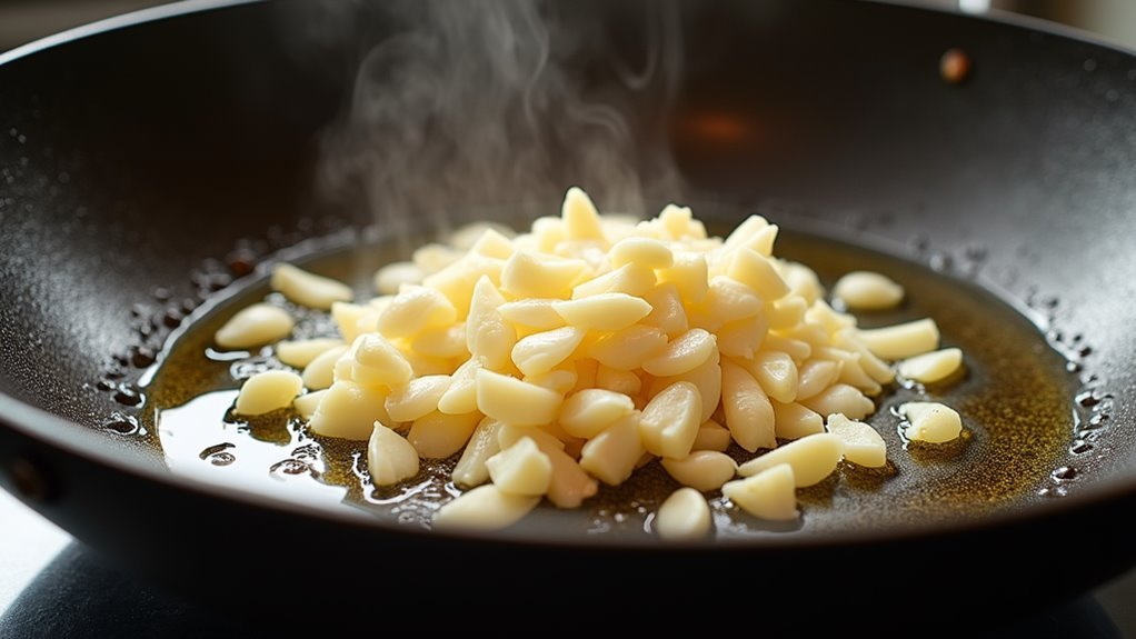 saut garlic until fragrant