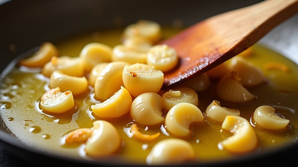 saut garlic until fragrant