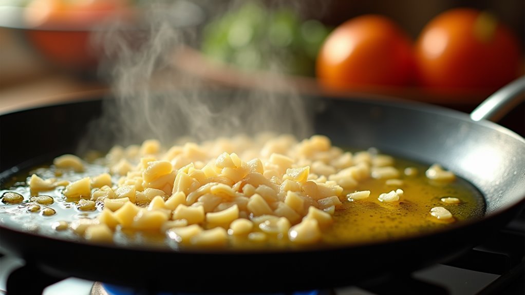 saut garlic until fragrant