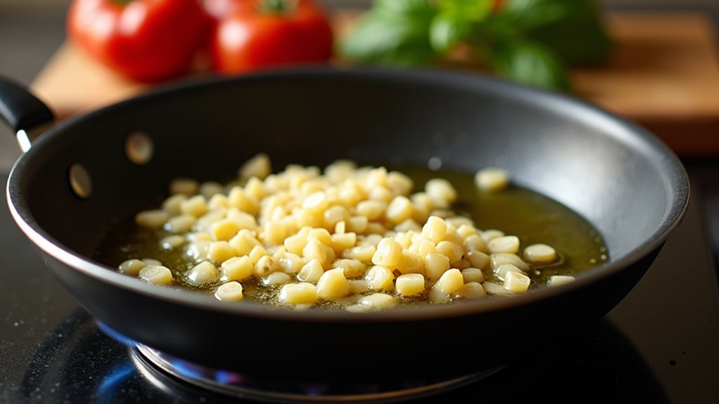 saut garlic until fragrant