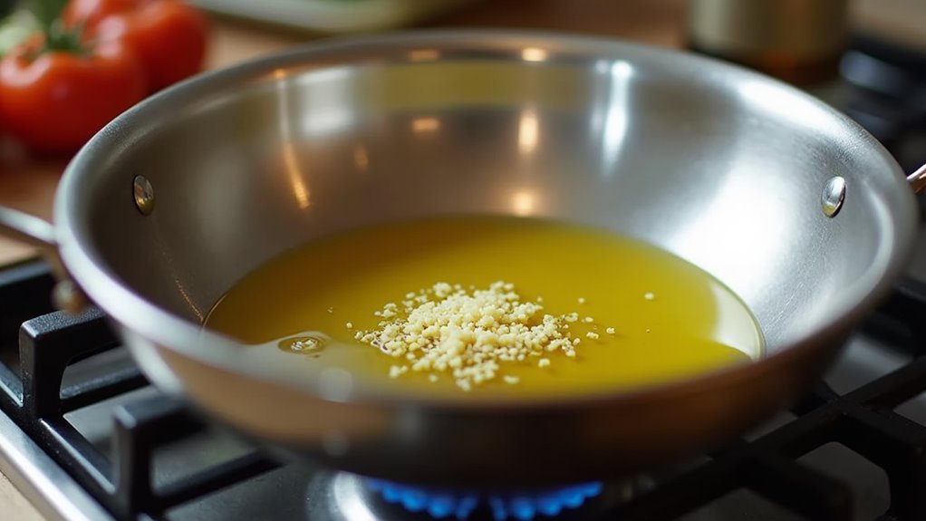 saut garlic until fragrant