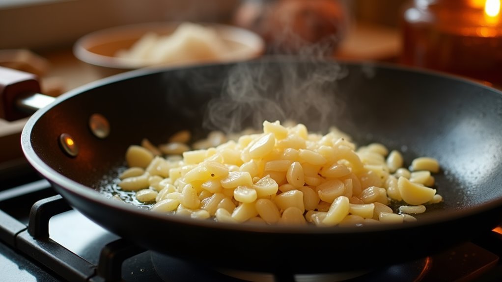 saut garlic until fragrant