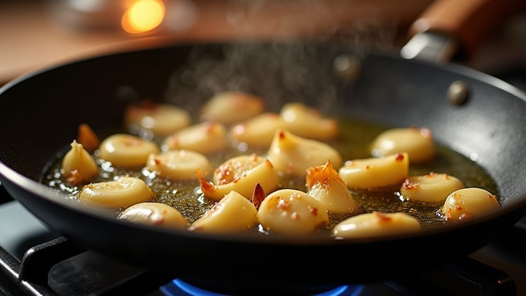 saut garlic until fragrant
