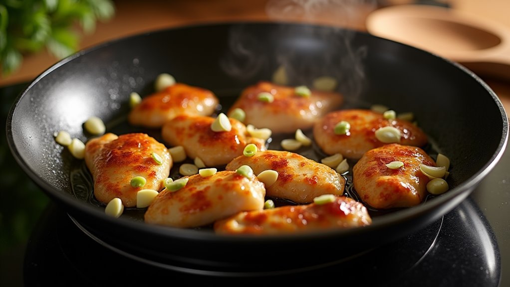 saut minced garlic briefly
