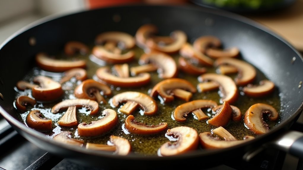 saut mushrooms no stirring