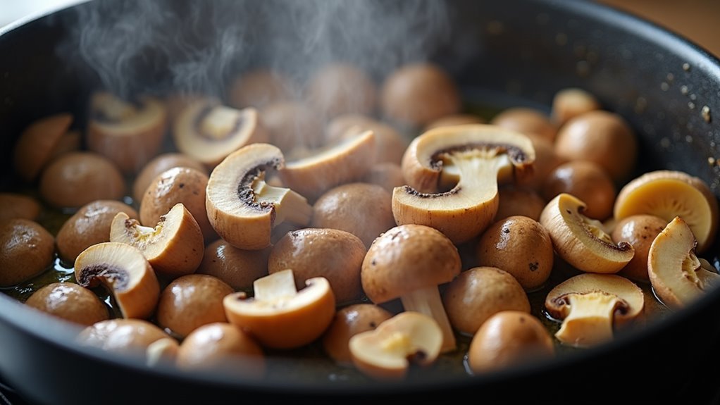 saut mushrooms until browned