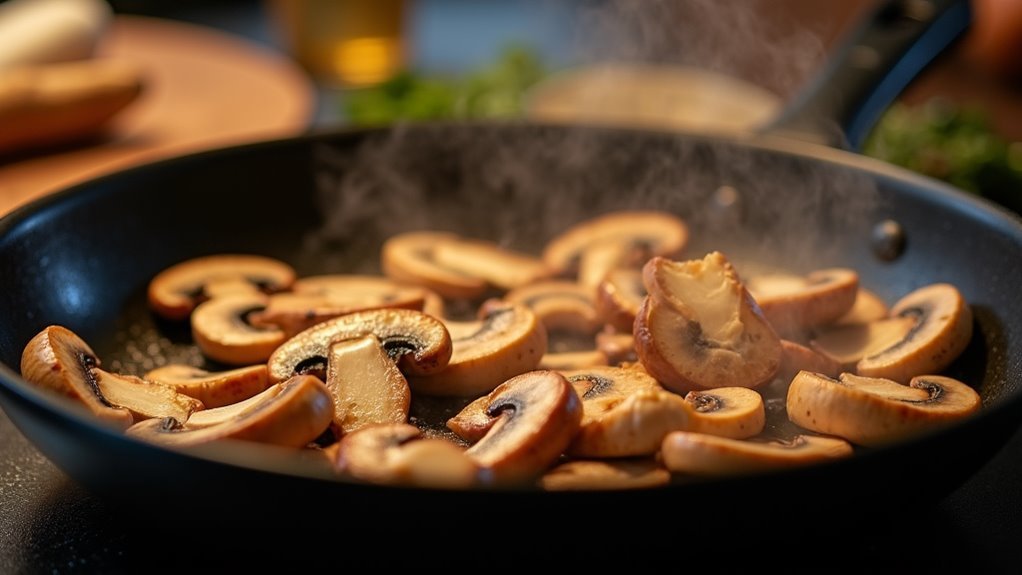 saut mushrooms until soft