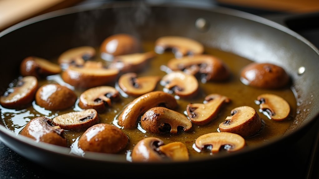 saut mushrooms until tender