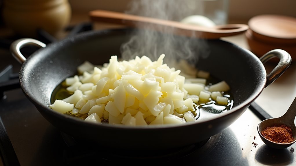 saut onion in olive oil