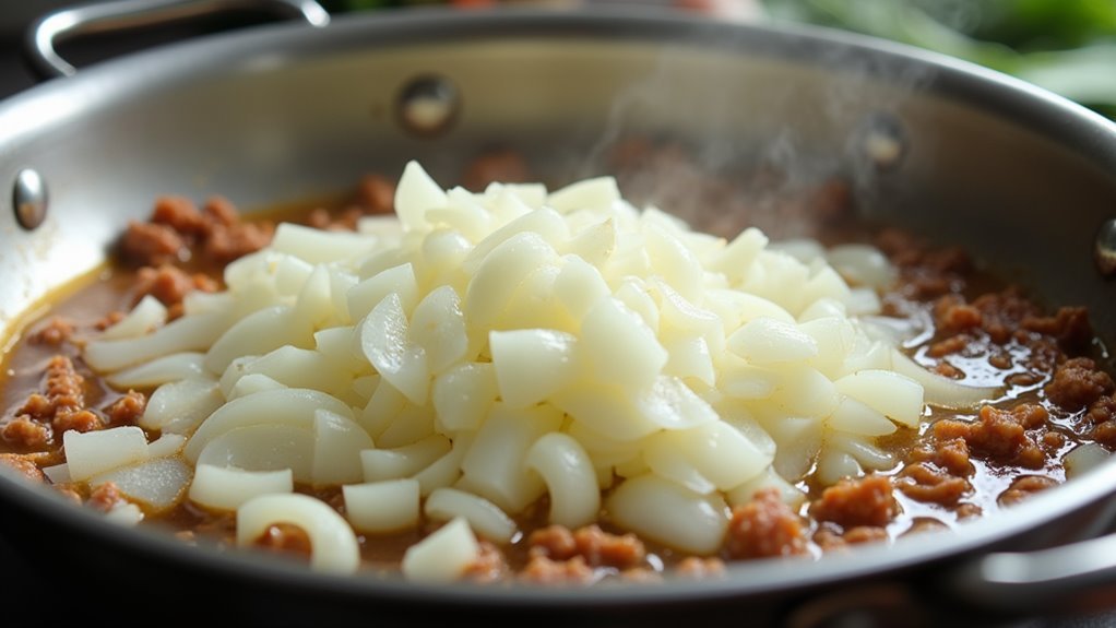 saut onions until clear