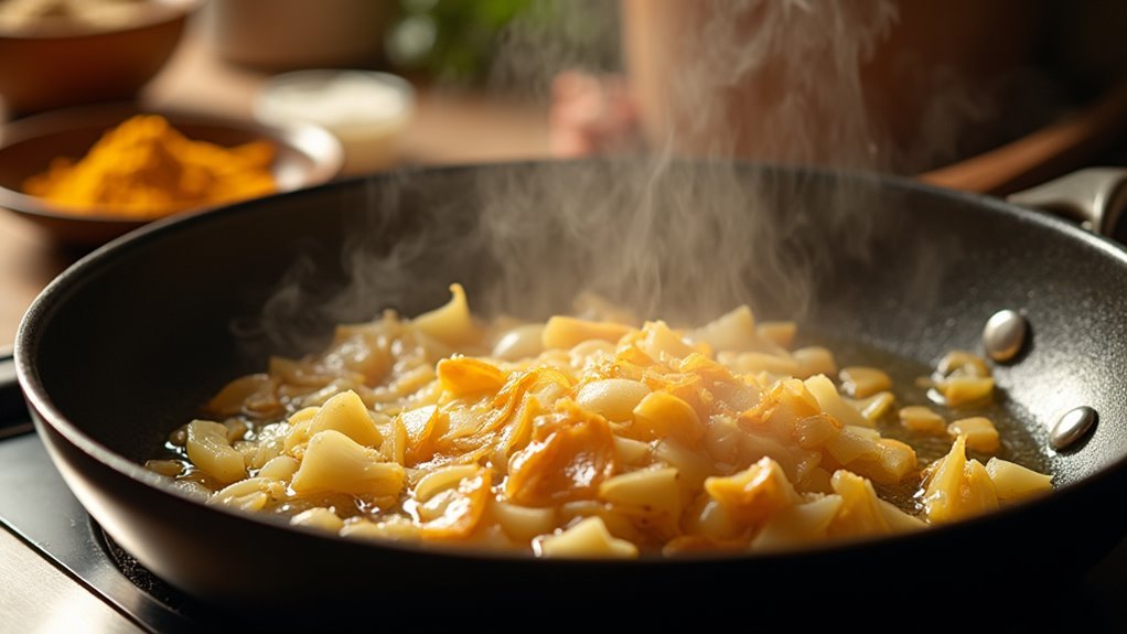 saut onions until golden