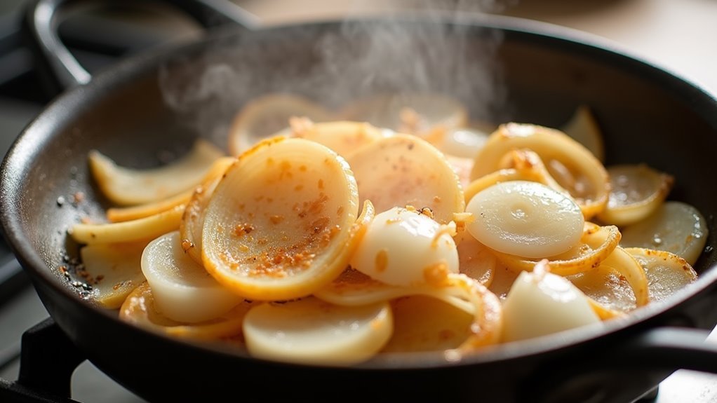 saut onions until golden