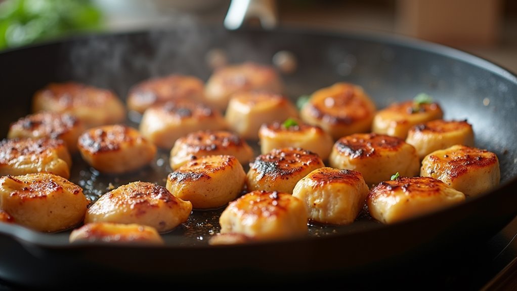 saut seasoned chicken pieces