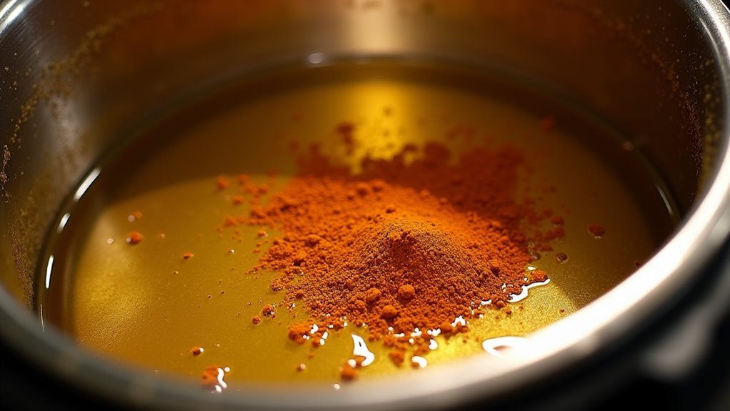 saut spices in oil