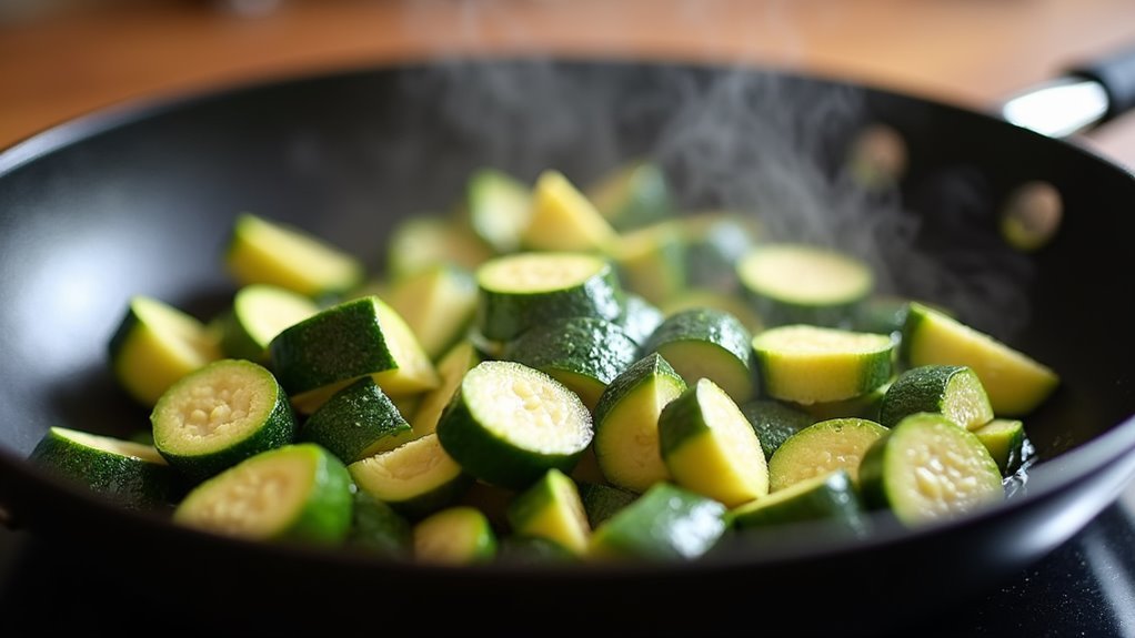 saut zucchini until golden