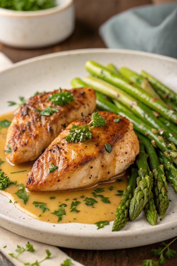 savory chicken with asparagus