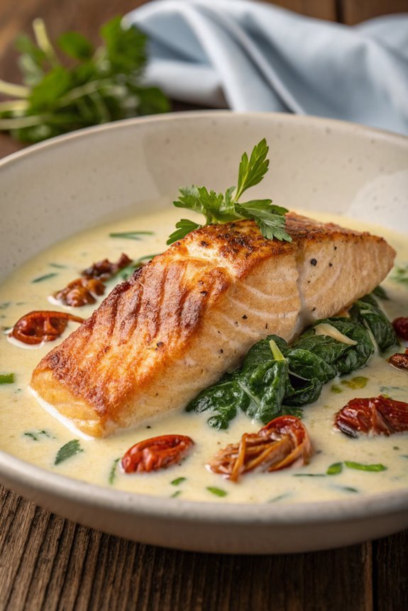savory creamy garlic salmon