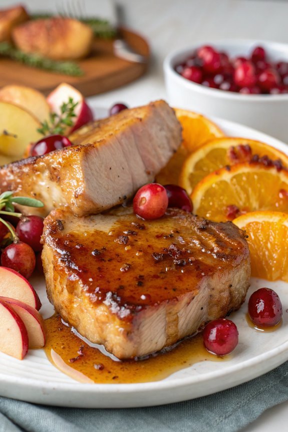savory fruit glazed pork chops