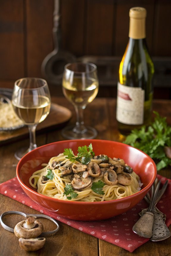 savory mushroom pasta dish
