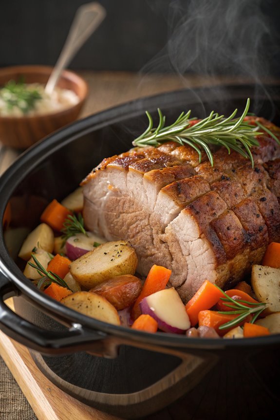 savory pork roast meal