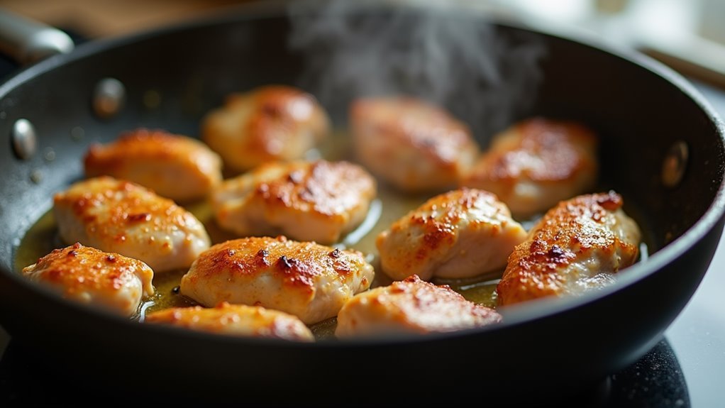 sear marinated chicken briefly