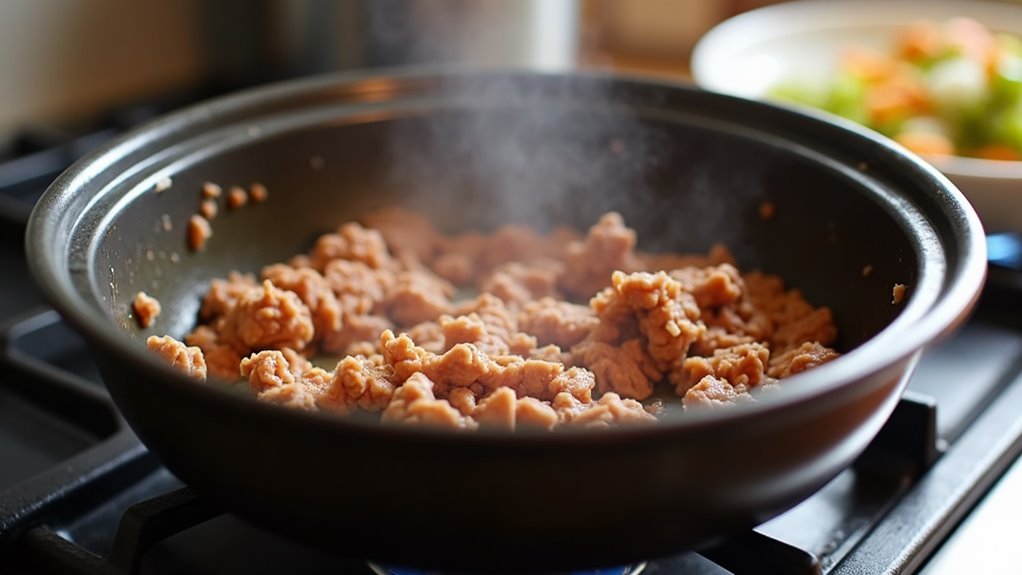 sear pork in pot