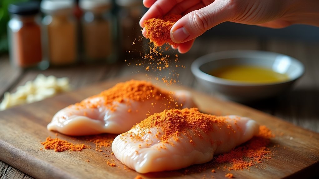 season chicken with spices