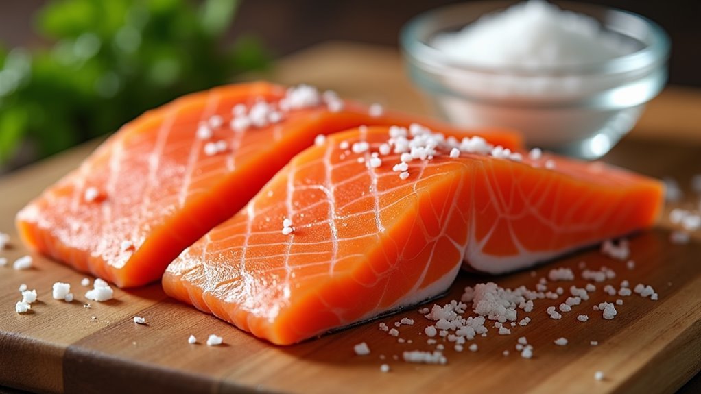 season salmon with salt