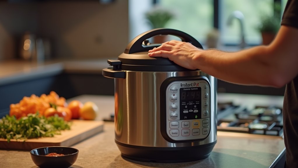 secure lid and cook