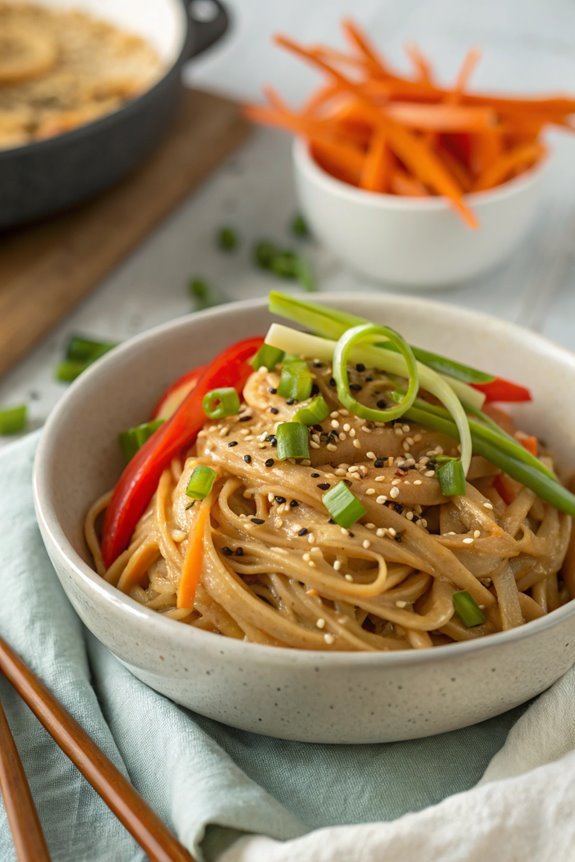 sesame flavored noodle dish