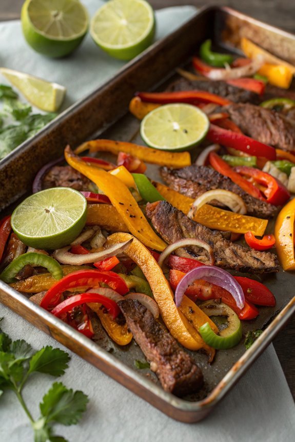 sheet pan steak fajitas