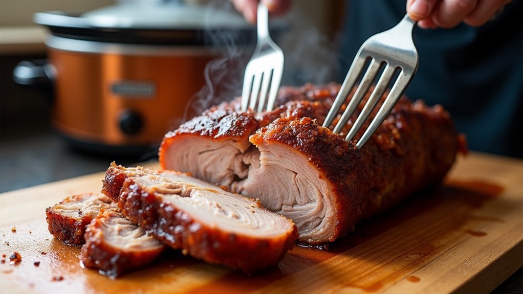 shred pork using forks