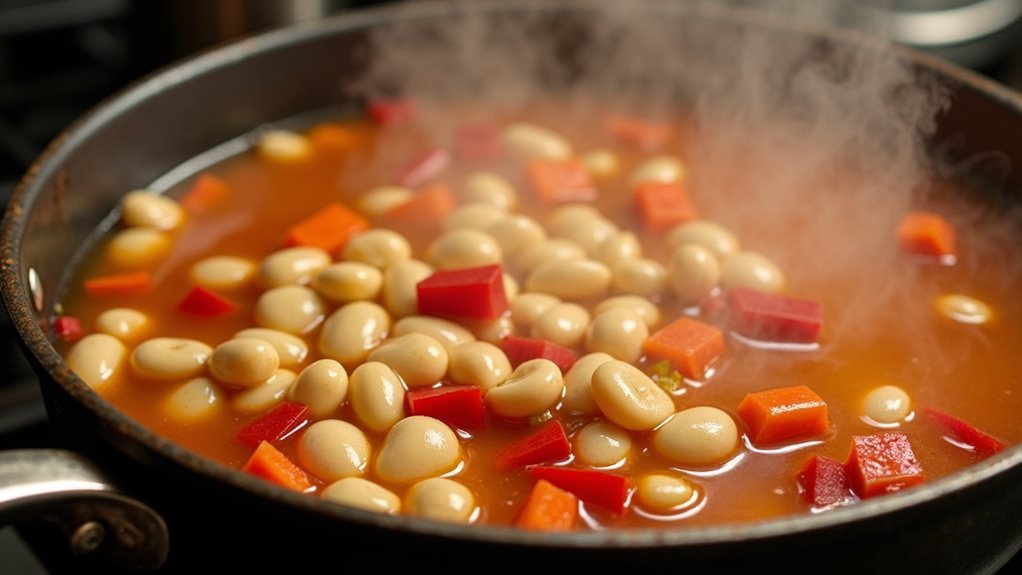 simmer beans until warm