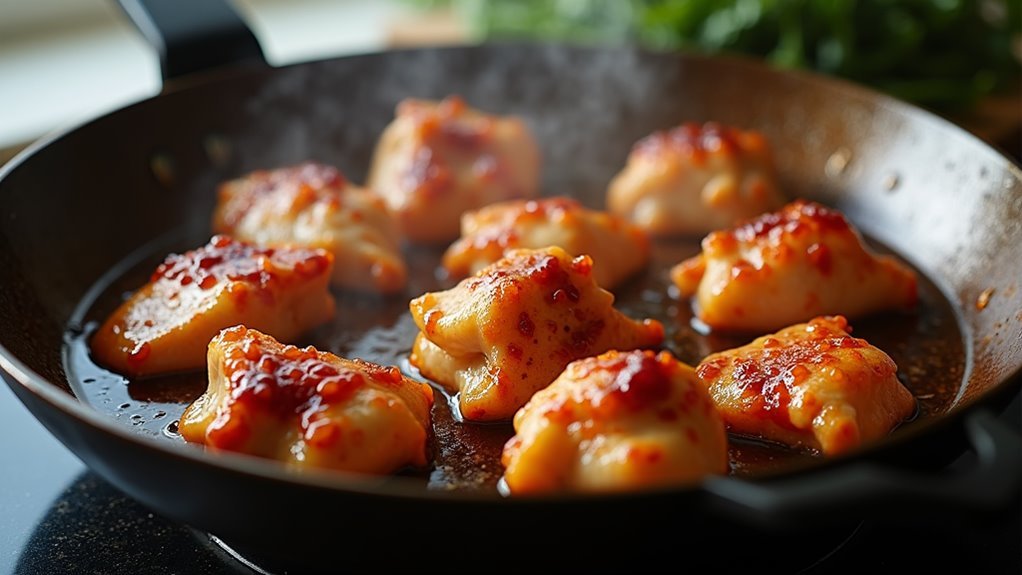 simmer chicken in sauce