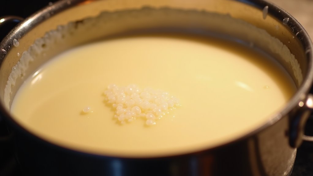 simmer cream gently together
