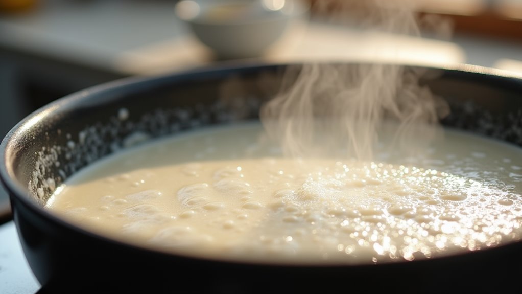 simmer cream until thickened