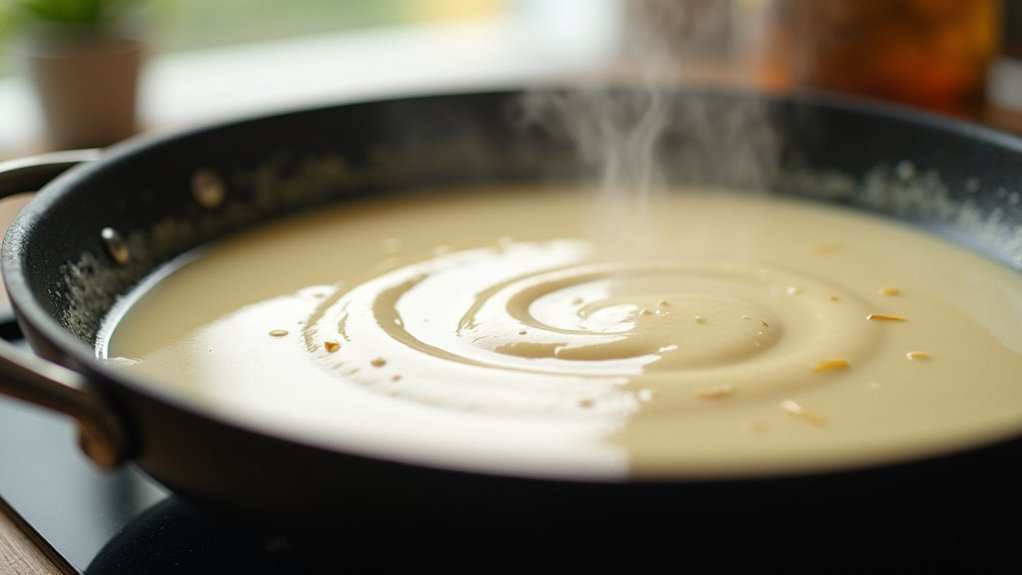 simmer cream until thickened