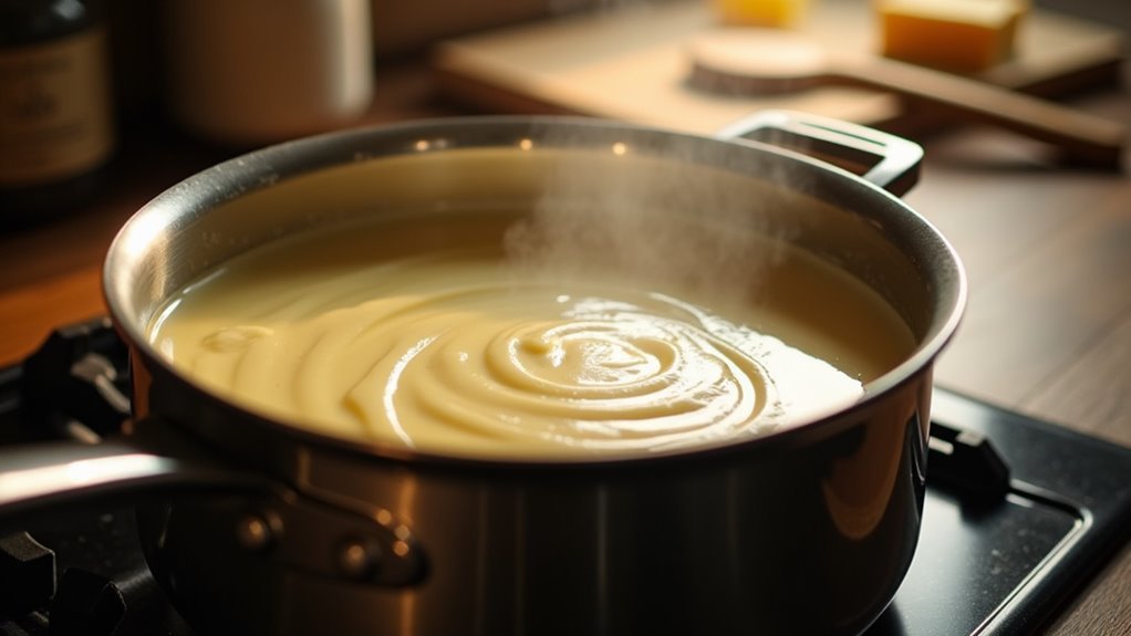 simmer cream with butter