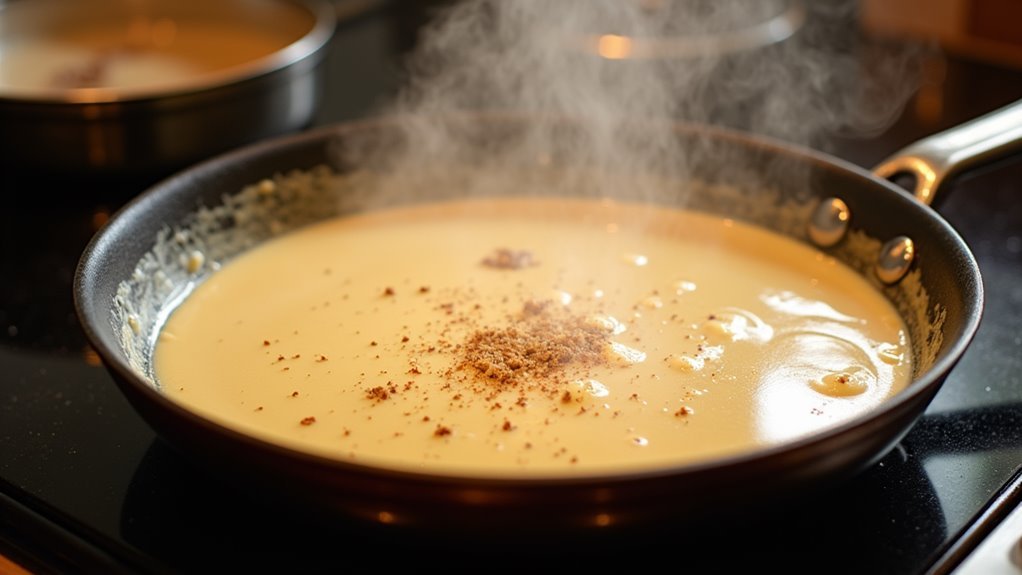 simmer cream with residue