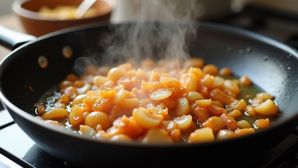 simmer ingredients in coconut