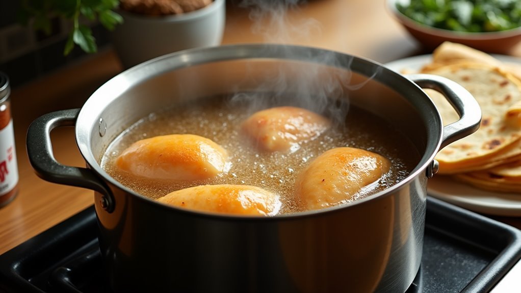 simmer ingredients with strips